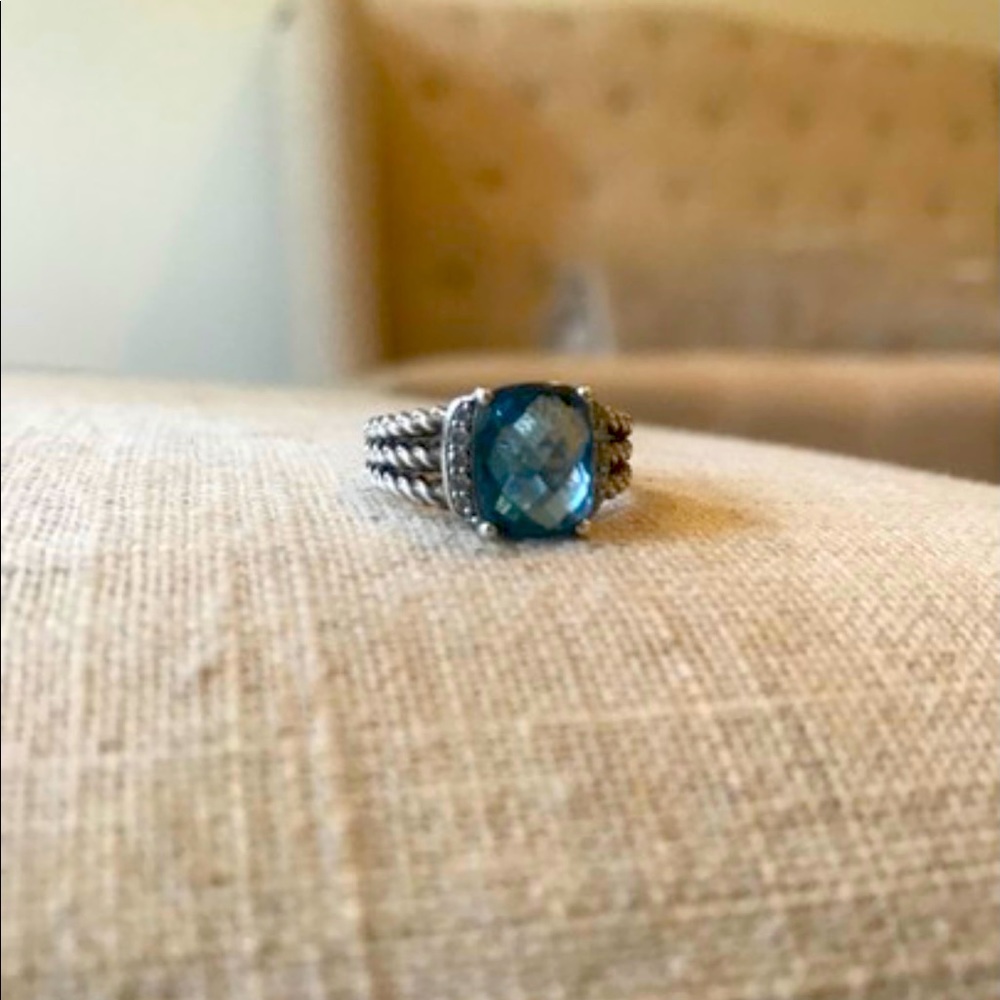 Petite Wheaton Ring wHampton Blue Topaz & Diamonds